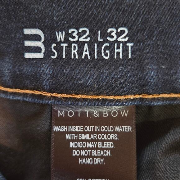 Mott & Bow Dark Wash Straight Leg Jeans Men's sz 32x32 - Picture 4 of 11